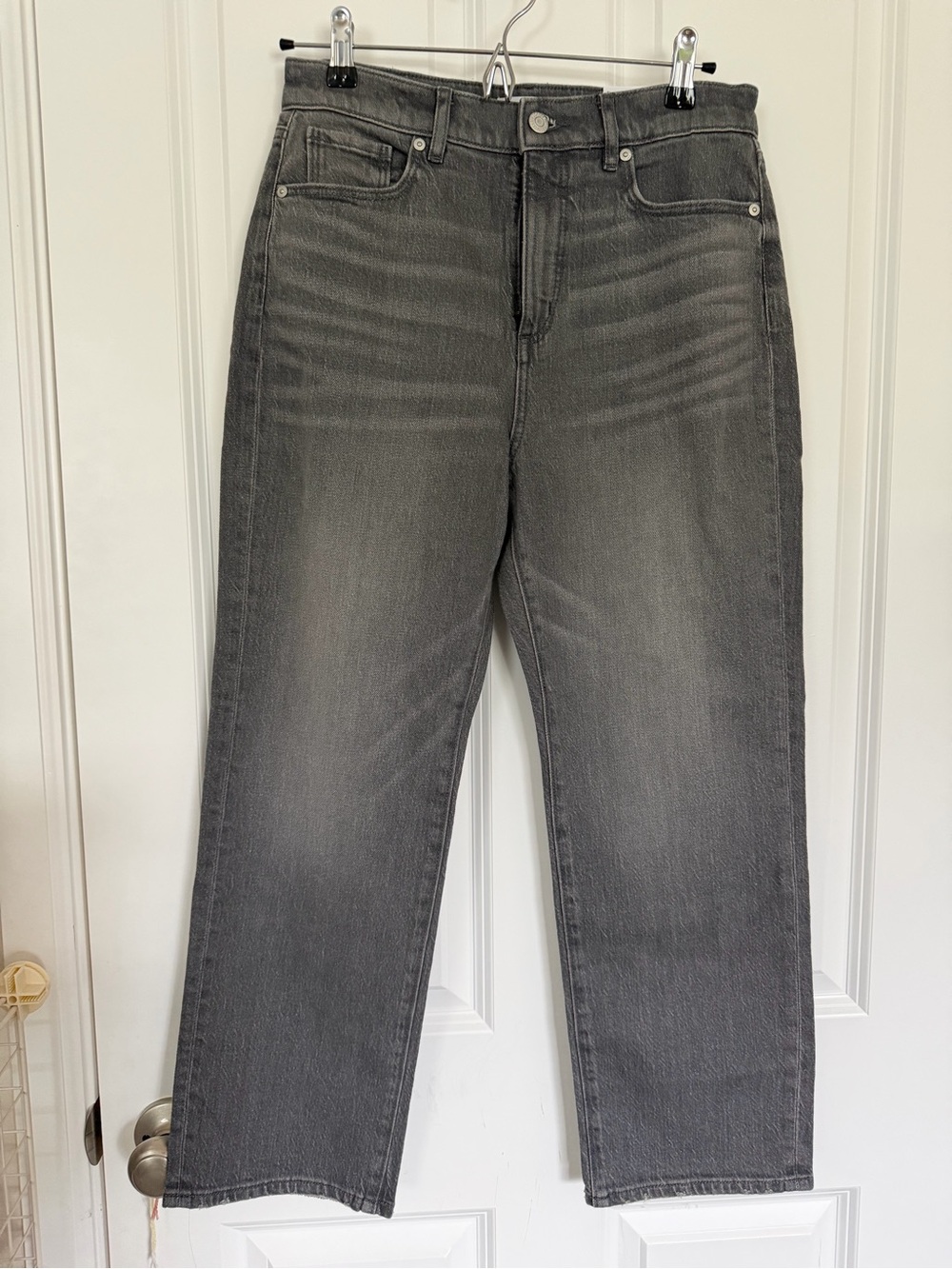 LOFT Women's Straight Leg Jeans in Faded Charcoal Gray